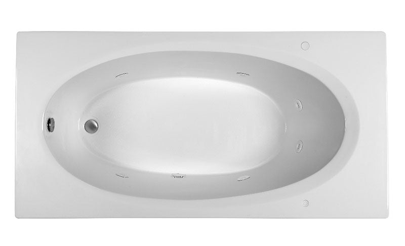 Reliance Rectangular End Drain Whirlpool Bath Biscuit 71.75" x 35.75" x 19.75" (R7236EROW-B)