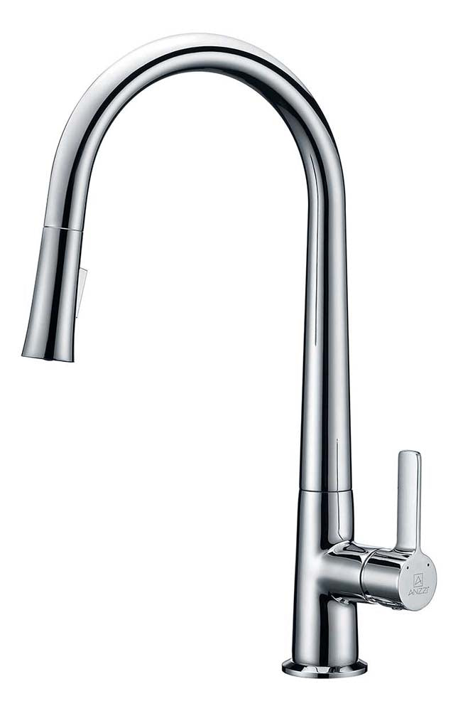 Anzzi Orbital Single Handle Pull-Down Sprayer Kitchen Faucet in Polished Chrome KF-AZ186CH