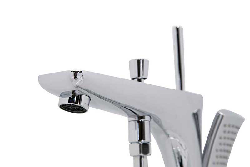 Anzzi Kase Series 1-Handle Freestanding Claw Foot Tub Faucet with Hand shower in Polished Chrome 6