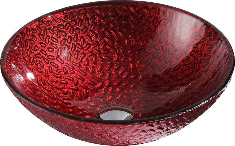Anzzi Rhythm Series Deco-Glass Vessel Sink in Lustrous Red Finish