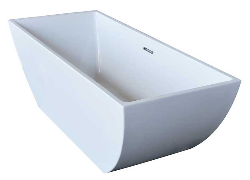 Anzzi Rook 5.6 ft. Acrylic Freestanding Non-Whirlpool Bathtub in White and Dawn Series Faucet in Chrome 2