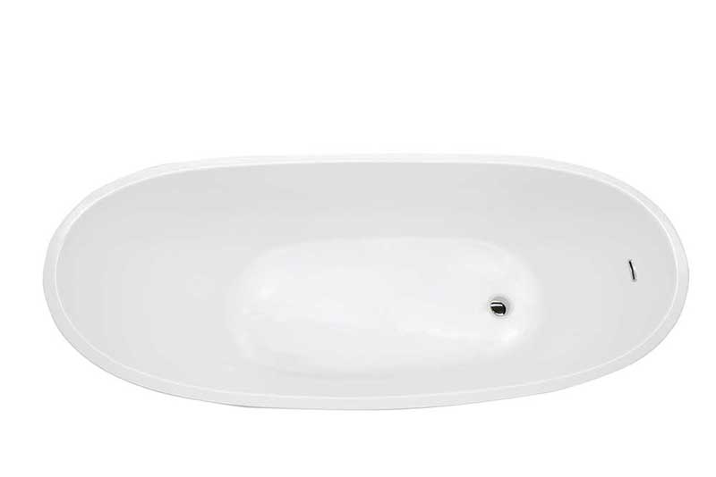 Anzzi Stratus 5.6 ft. Acrylic Freestanding Non-Whirlpool Bathtub in White and Sens Series Faucet in Chrome 4