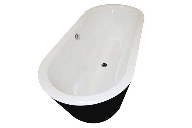 Anzzi Dualita 63 in. One Piece Acrylic Freestanding Bathtub in Glossy Black and White 3