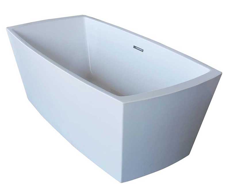 Anzzi Arthur 5.6 ft. Acrylic Freestanding Non-Whirlpool Bathtub in White and Dawn Series Faucet in Chrome 2