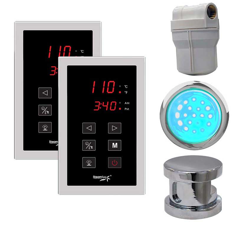 SteamSpa Royal Touch Panel Control Kit in Chrome