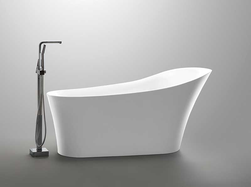Anzzi Maple Series 5.58 ft. Freestanding Bathtub in White FT-AZ092 3