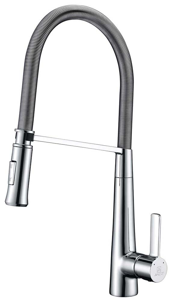 Anzzi Apollo Single Handle Pull-Down Sprayer Kitchen Faucet in Polished Chrome KF-AZ188CH