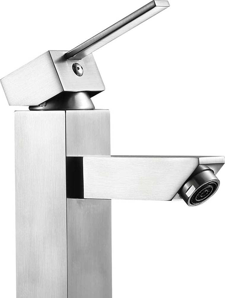 Anzzi Pygmy Single Hole Single Handle Bathroom Faucet in Brushed Nickel L-AZ112BN 5