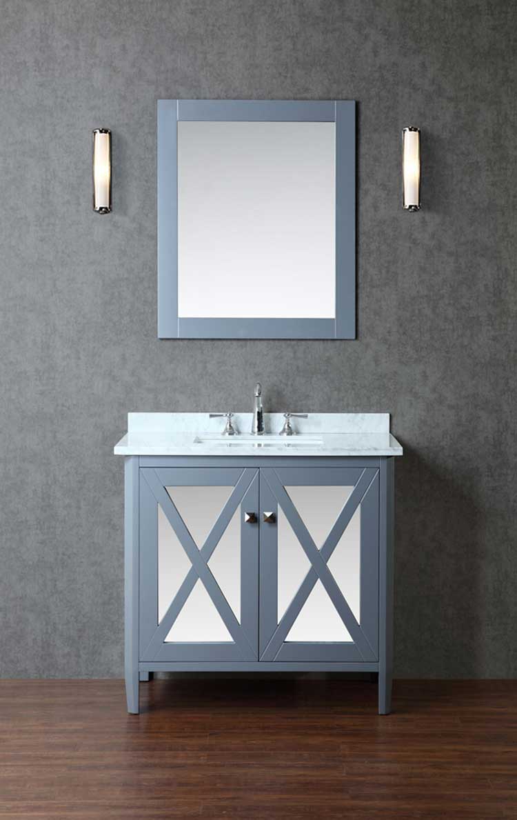 Ariel by Seacliff Summit 36" Single-Sink Bathroom Vanity Set With Mirror SCSUM36SWG