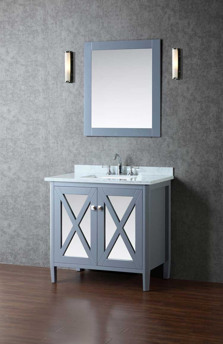 Ariel by Seacliff Summit 36" Single-Sink Bathroom Vanity Set With Mirror SCSUM36SWG 2