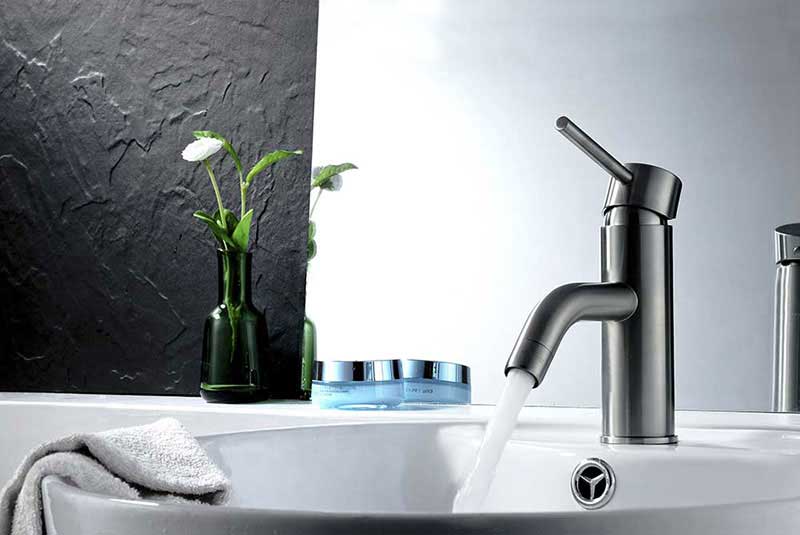 Anzzi Bravo Series Single Handle Bathroom Sink Faucet in Brushed Nickel 7