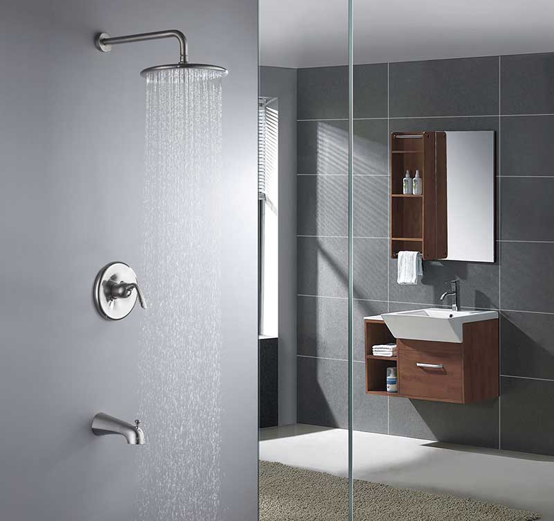 Anzzi Meno Series Single-Handle 1-Spray Tub and Shower Faucet in Brushed Nickel