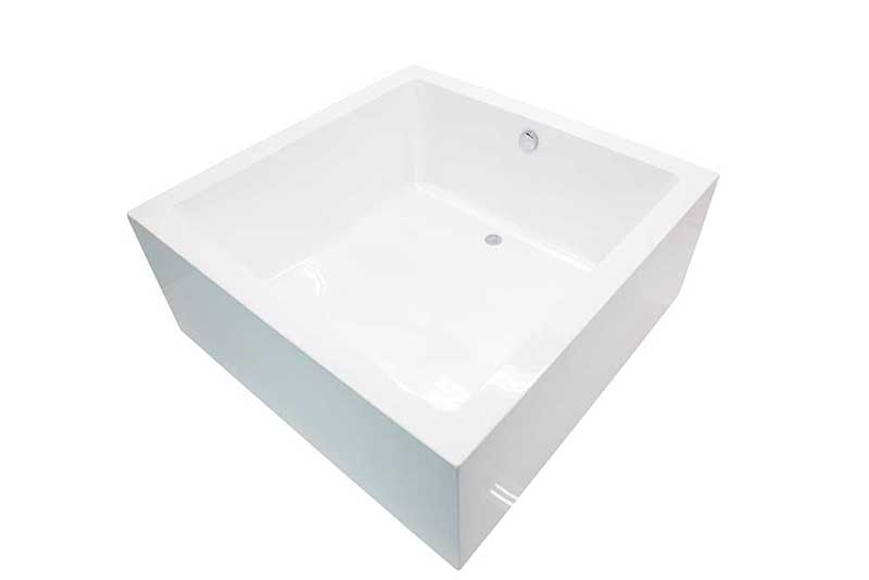 Anzzi Apollo 4.6 ft. Acrylic Freestanding Non-Whirlpool Bathtub in White and Dawn Series Faucet in Chrome 4