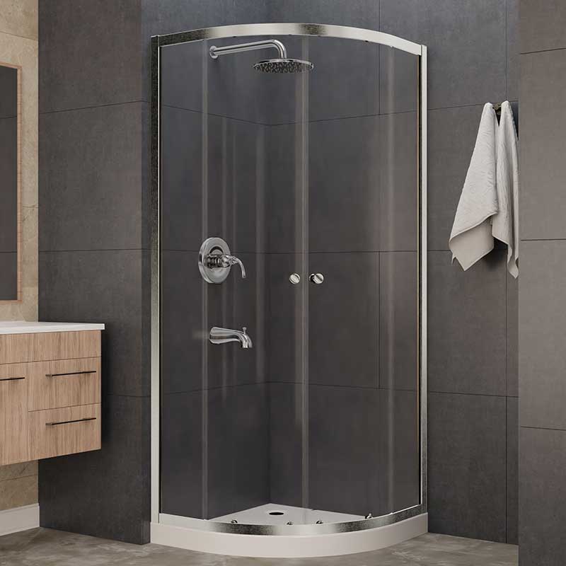 Anzzi Mare 35 in. x 76 in. Framed Shower Enclosure with TSUNAMI GUARD in Brushed Nickel SD-AZ050-01BN