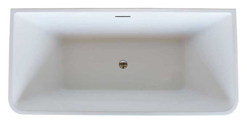 Anzzi Majanel 5.6 ft. Acrylic Freestanding Non-Whirlpool Bathtub in White and Kase Series Faucet in Chrome 3