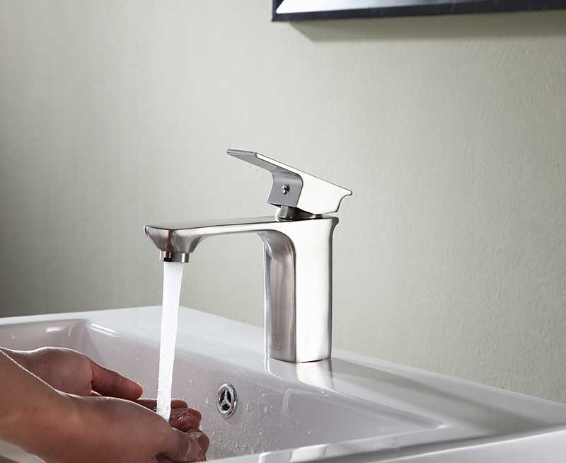 Anzzi Promenade Single Hole Single Handle Bathroom Faucet in Brushed Nickel L-AZ118BN 3