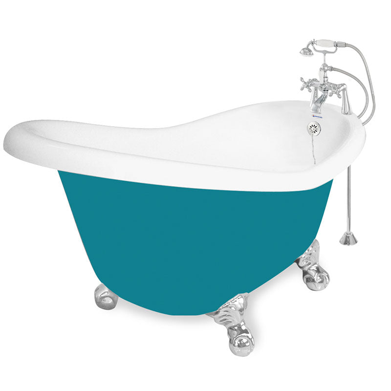American Bath Factory 60" Ascot in Splash of Color with Chrome Finish and F900A Deck Mount