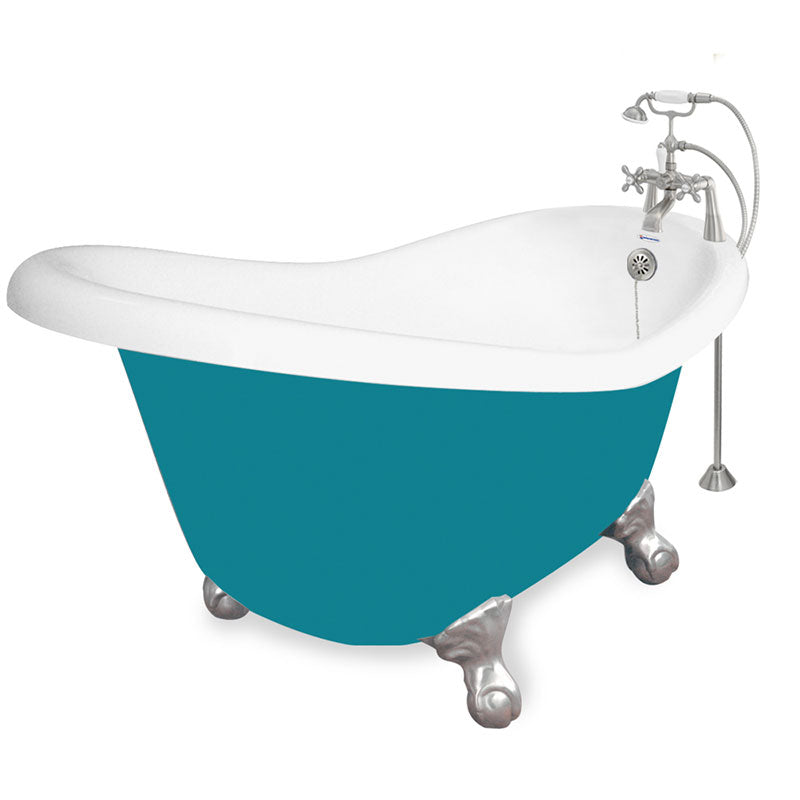 American Bath Factory 60" Ascot in Splash of Color with Satin Nickel Finish and F900A Deck Mount