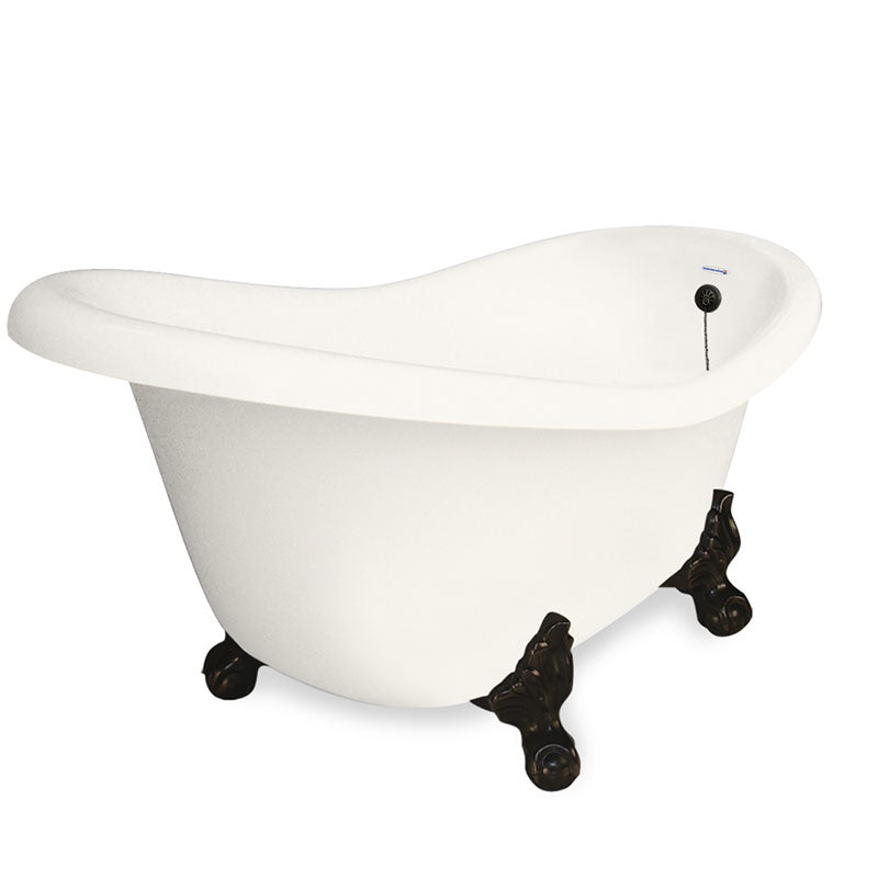 American Bath Factory Ascot 60" Bisque AcraStone Tub & Drain, No Faucet Holes