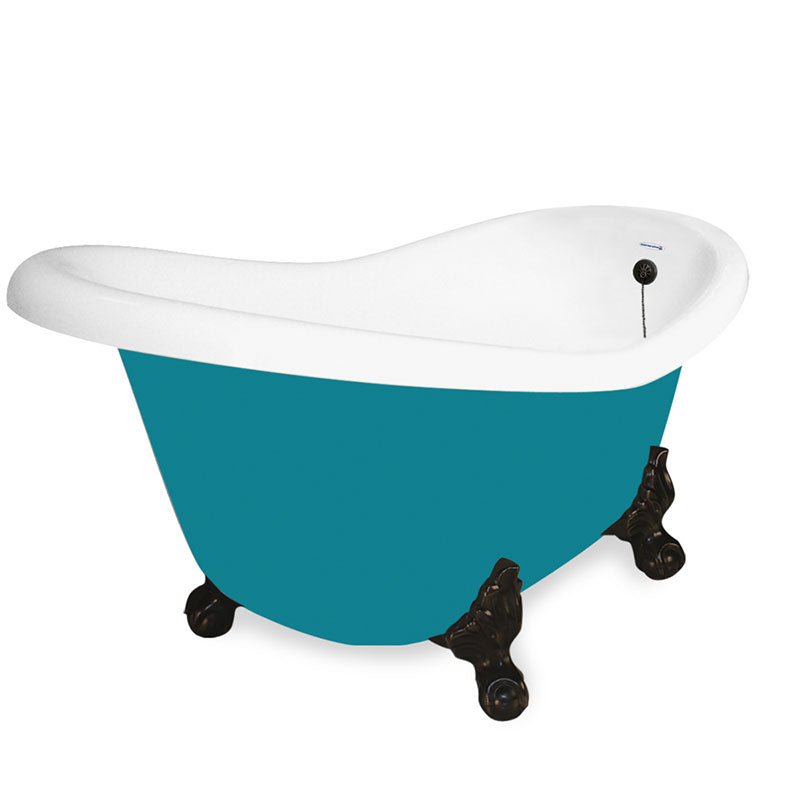 American Bath Factory Ascot 60" Splash of Color AcraStone Tub & Drain , 7" Faucet Holes