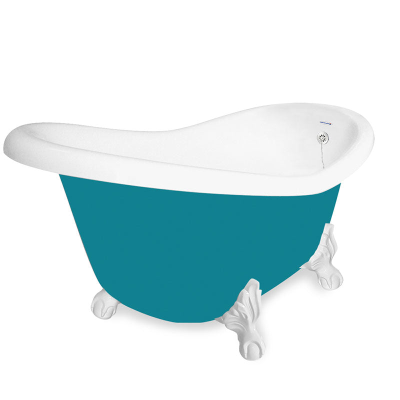 American Bath Factory Ascot 60" Splash of Color AcraStone Tub & Drain, 7" Faucet Holes