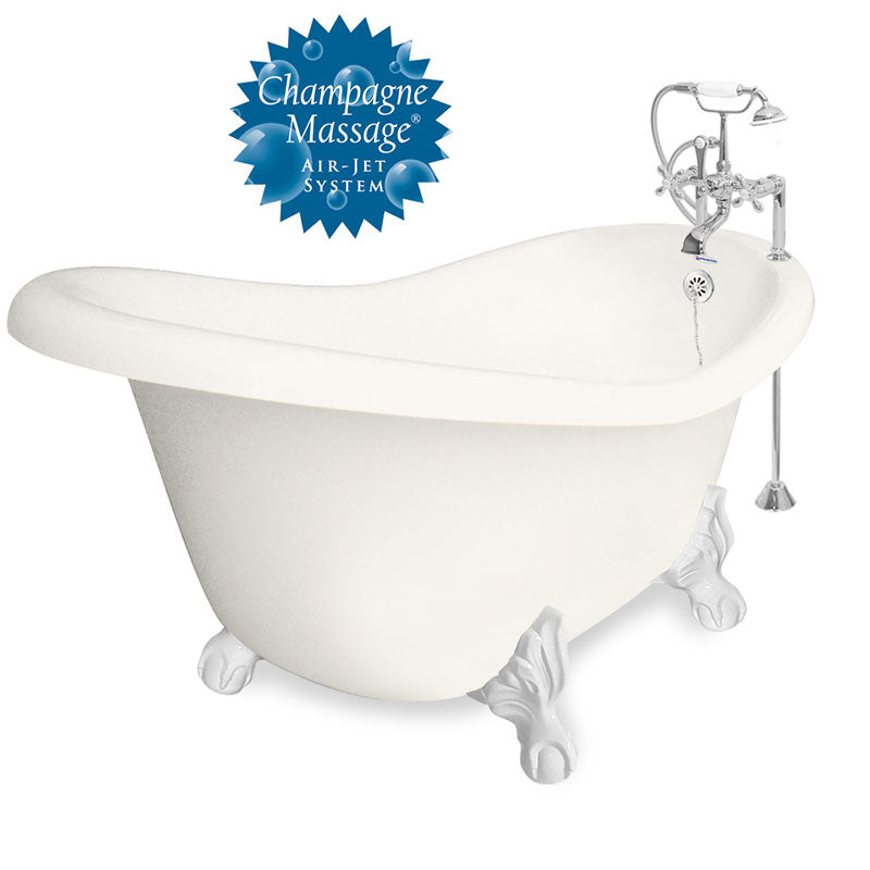 American Bath Factory Champagne Ascot 60" Bisque AcraStone Package