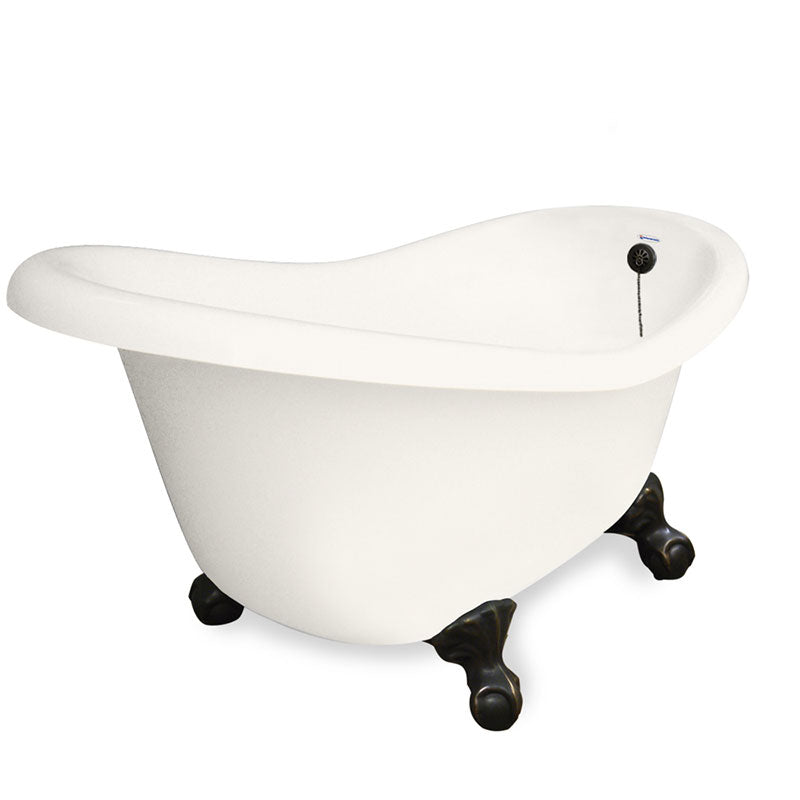 American Bath Factory Marilyn 67" Bisque AcraStone Tub & Drain, 7" Faucet Holes