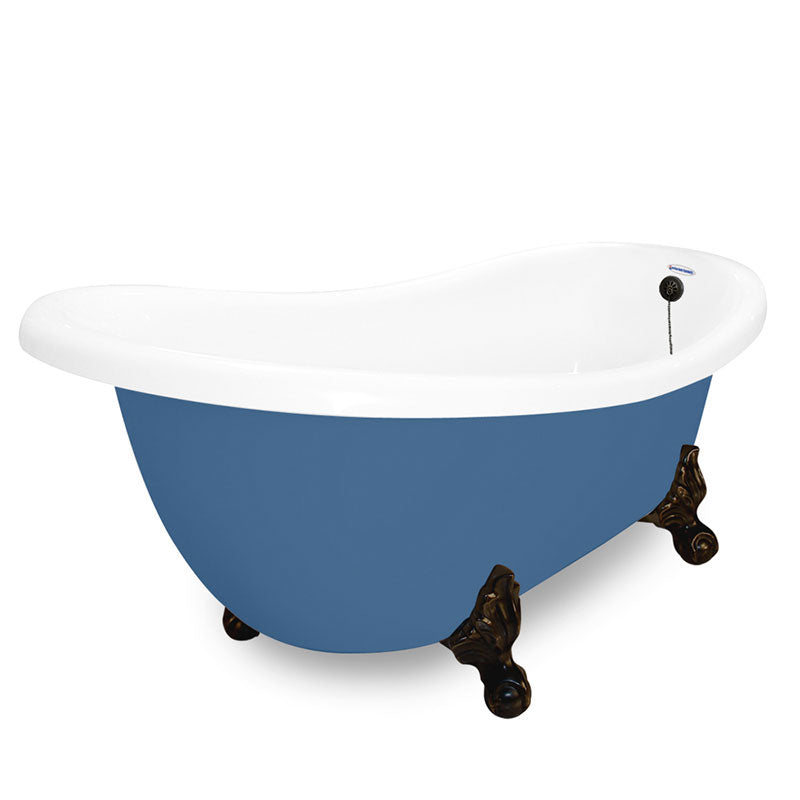 American Bath Factory Churchill 71" Splash of Color AcraStone Tub & Drain, 7" Faucet Holes