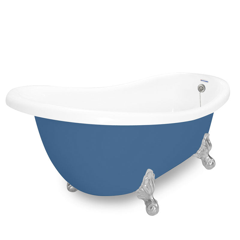 American Bath Factory Churchill 71" Splash of Color AcraStone Tub & Drain, No Faucet Holes