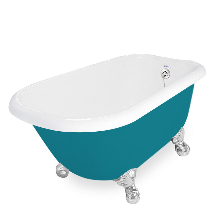 American Bath Factory Jester 54" Splash of Color AcraStone Tub & Drain, No Faucet Holes