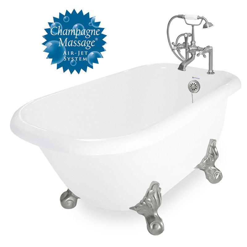 American Bath Factory Champagne Jester 54" White AcraStone Package