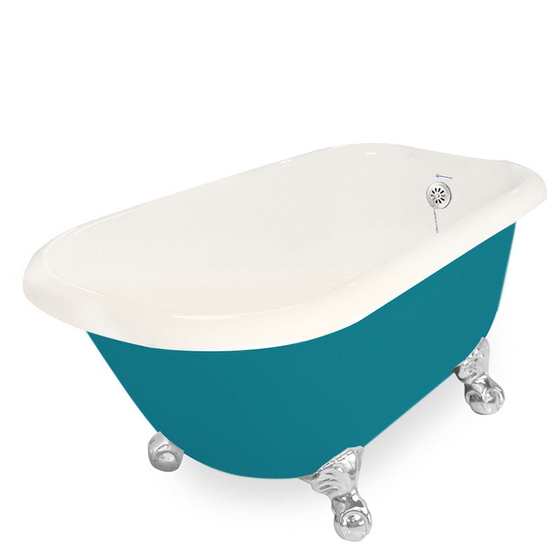 American Bath Factory 60" Trinity in Bisque and Splash of Color with Chrome Finish and None