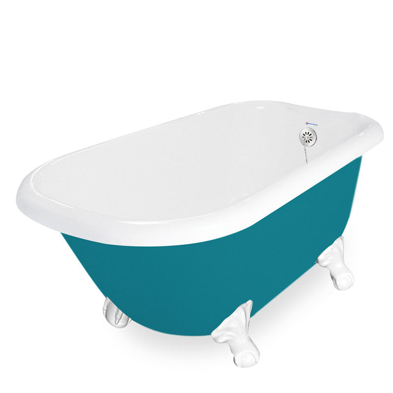 American Bath Factory 60" Trinity in Splash of Color with White Finish and None