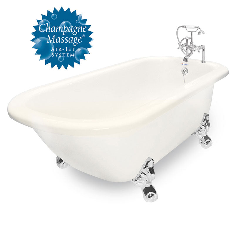 American Bath Factory Champagne Trinity 60" Bisque AcraStone Package