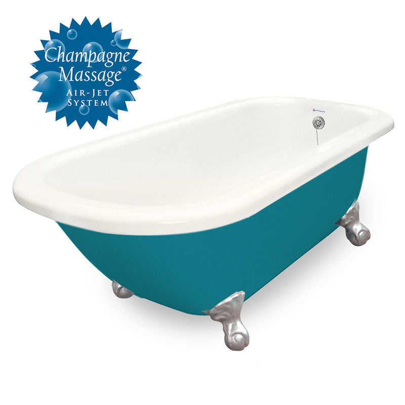 American Bath Factory 67" Maverick in Bisque and Splash of Color with Satin Nickel Finish and Pre-Drilled Holes