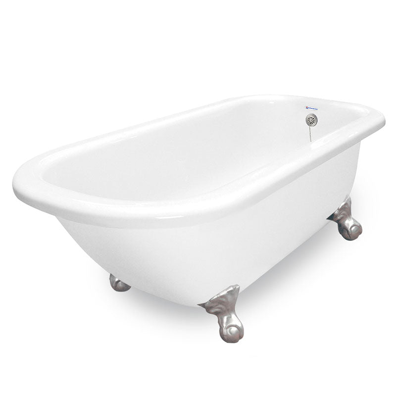 American Bath Factory Maverick 67" White AcraStone Tub & Drain, 7" Faucet Holes