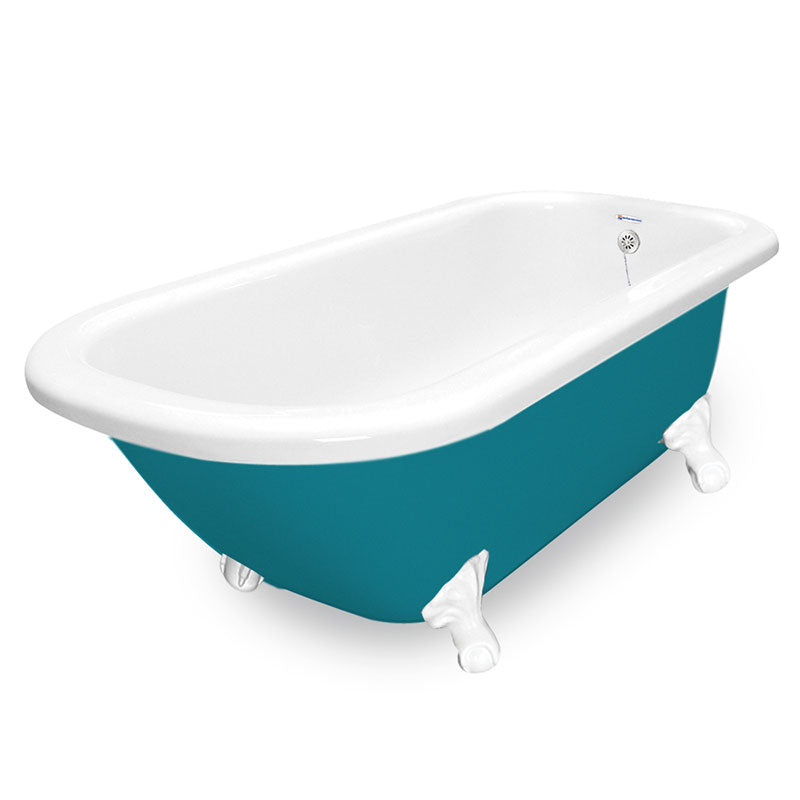 American Bath Factory Maverick 67" Splash of Color AcraStone Tub & Drain, No Faucet Holes