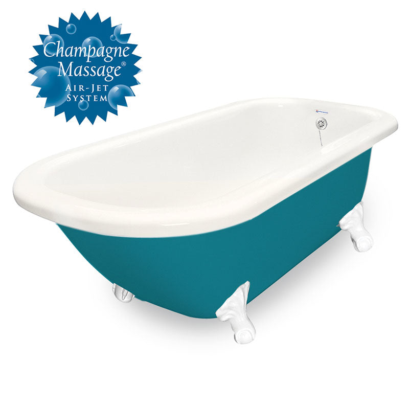American Bath Factory 67" Maverick in Bisque and Splash of Color with White Finish and Pre-Drilled Holes