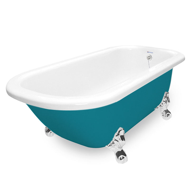 American Bath Factory Maverick 67" Splash of Color AcraStone Tub & Drain, No Faucet Holes