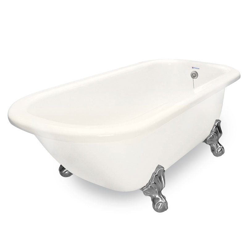 American Bath Factory Maverick 67" Bisque AcraStone Tub & Drain, No Faucet Holes