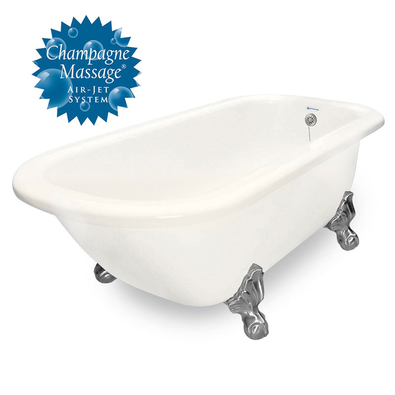 American Bath Factory 67" Maverick in Bisque with Satin Nickel Finish and Pre-Drilled Holes