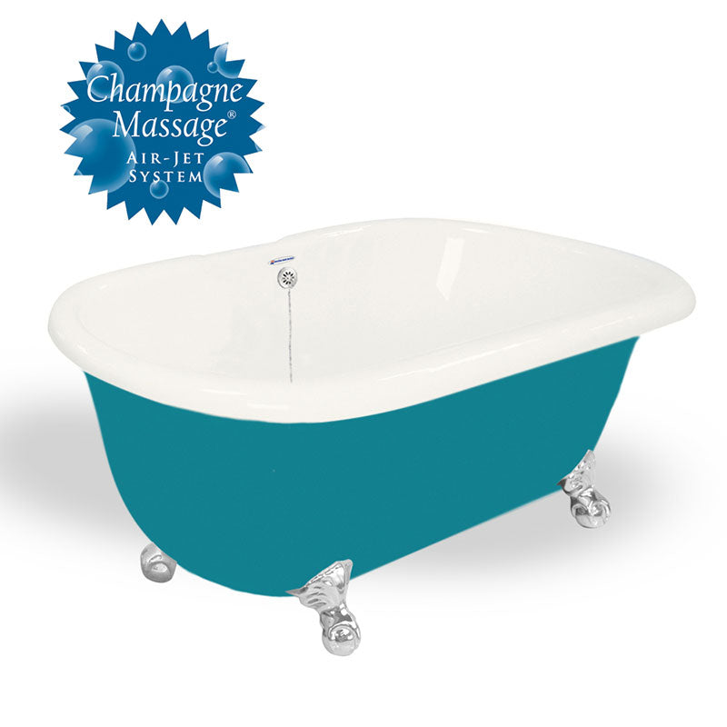 American Bath Factory 60" Melinda in Bisque and Splash of Color with Chrome Finish and Pre-Drilled Holes
