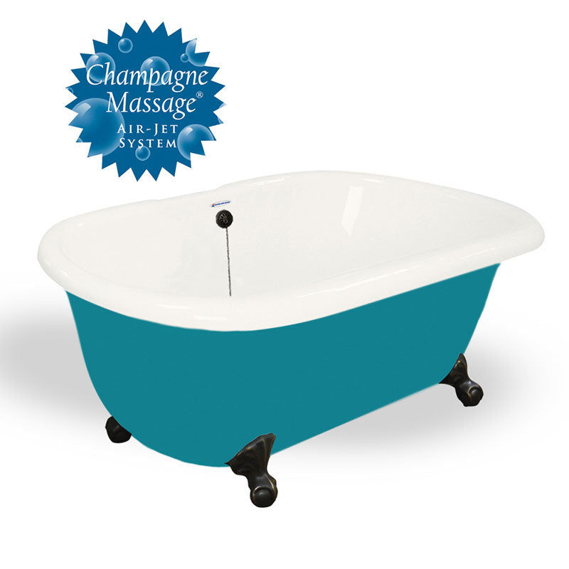 American Bath Factory 60" Melinda in Bisque and Splash of Color with Old World Bronze Finish and Pre-Drilled Holes