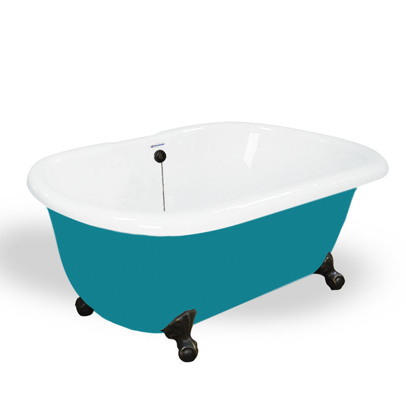 American Bath Factory Melinda 60" Splash of Color AcraStone Tub & Drain, No Faucet Holes