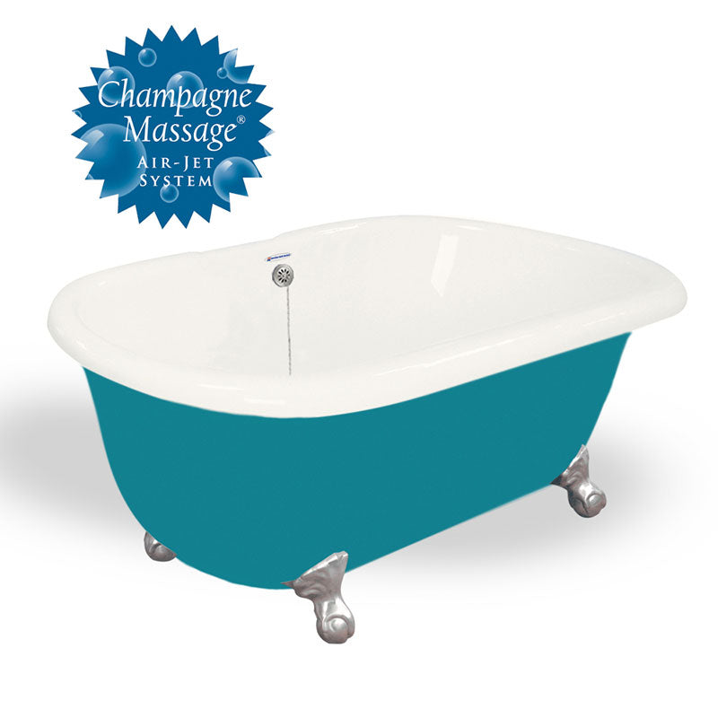 American Bath Factory 60" Melinda in Bisque and Splash of Color with Satin Nickel Finish and Pre-Drilled Holes