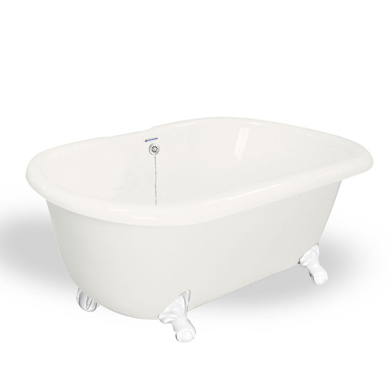 American Bath Factory Melinda 60" Bisque AcraStone Tub & Drain, 7" Faucet Holes