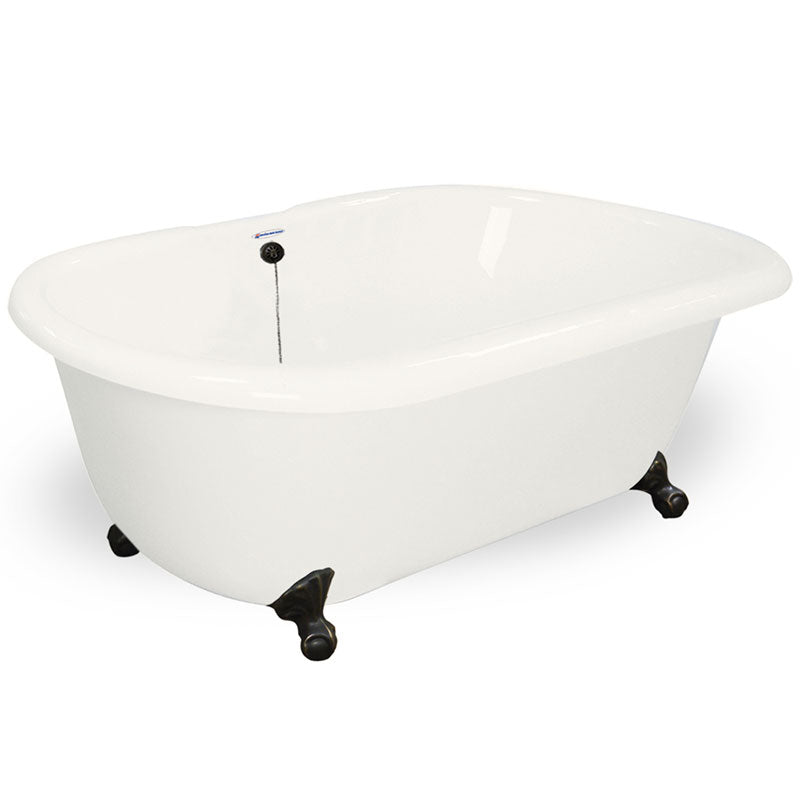 American Bath Factory Celine 70" Bisque AcraStone Tub & Drain, No Faucet Holes