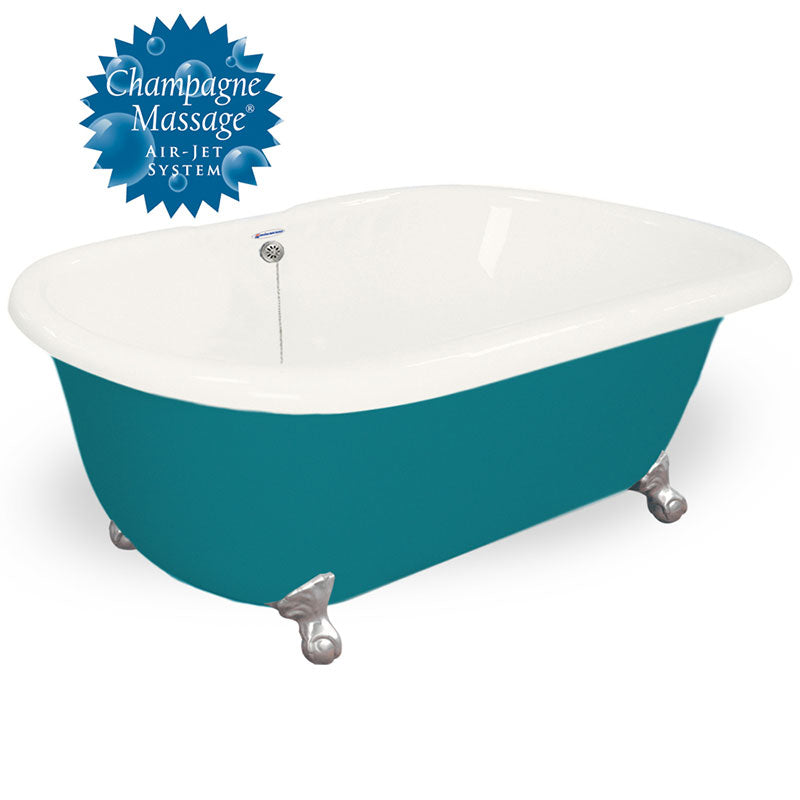 American Bath Factory 70" Celine in Bisque and Splash of Color with Satin Nickel Finish and None