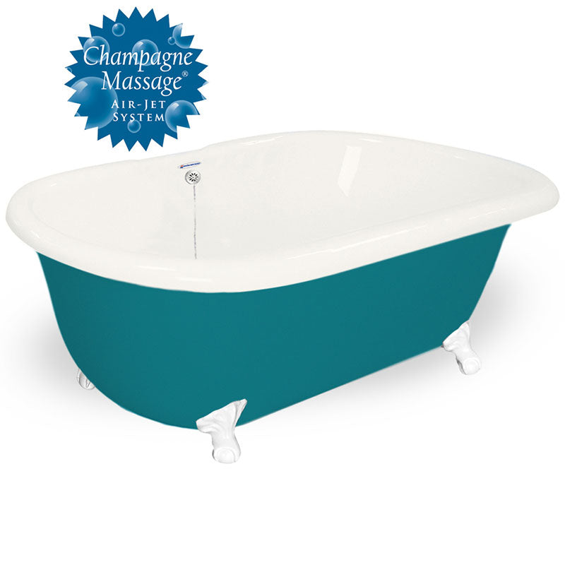 American Bath Factory 70" Celine in Bisque and Splash of Color with White Finish and None