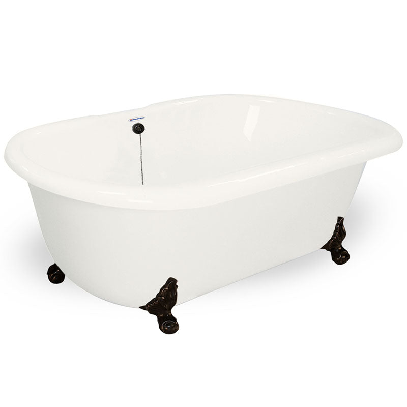American Bath Factory Celine 70" Bisque AcraStone Tub & Drain , 7" Faucet Holes